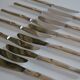 12 table knives silver metal handles & stainless steel blades 22 cm
