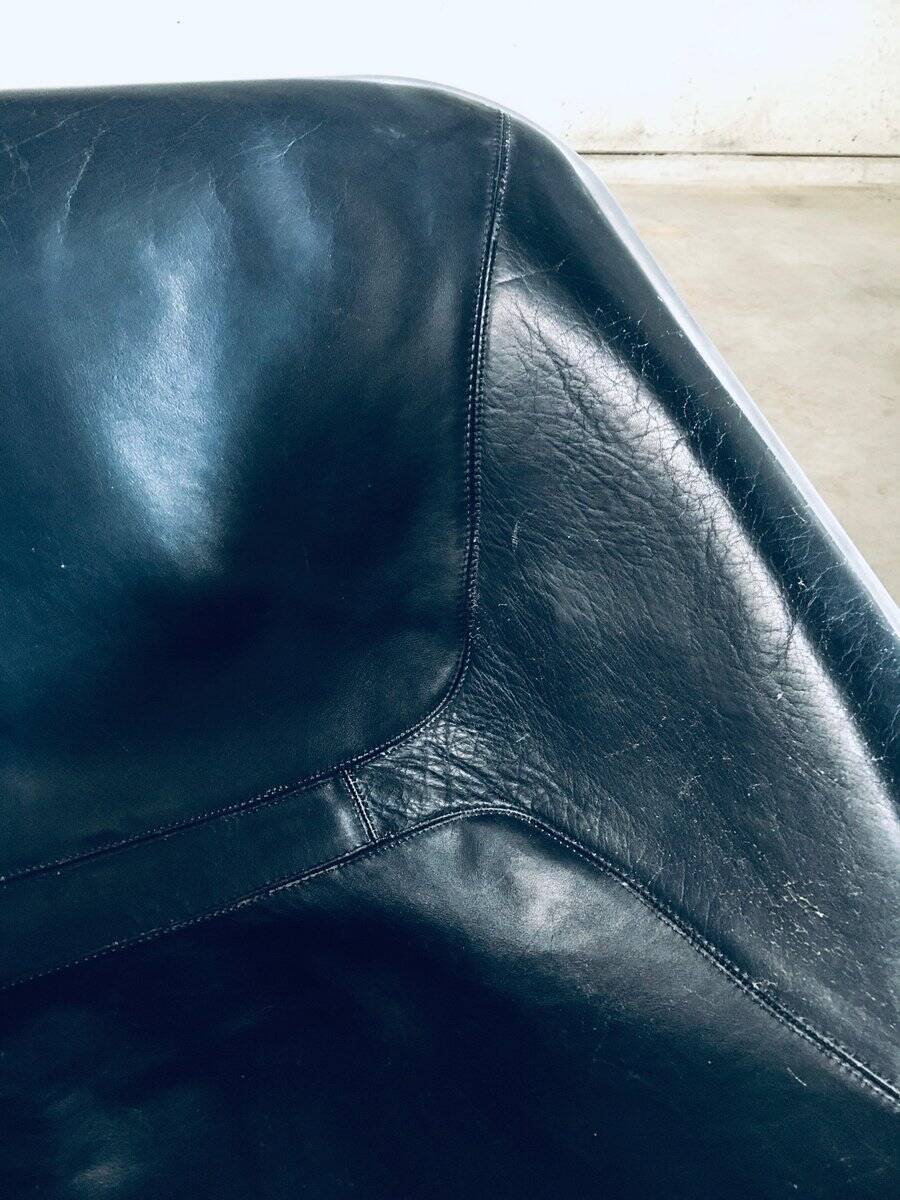 Plona Leather Side Chair by Giancarlo Piretti for Castelli, 1970s