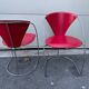 Pair of Linda chairs by Arrben in red leather