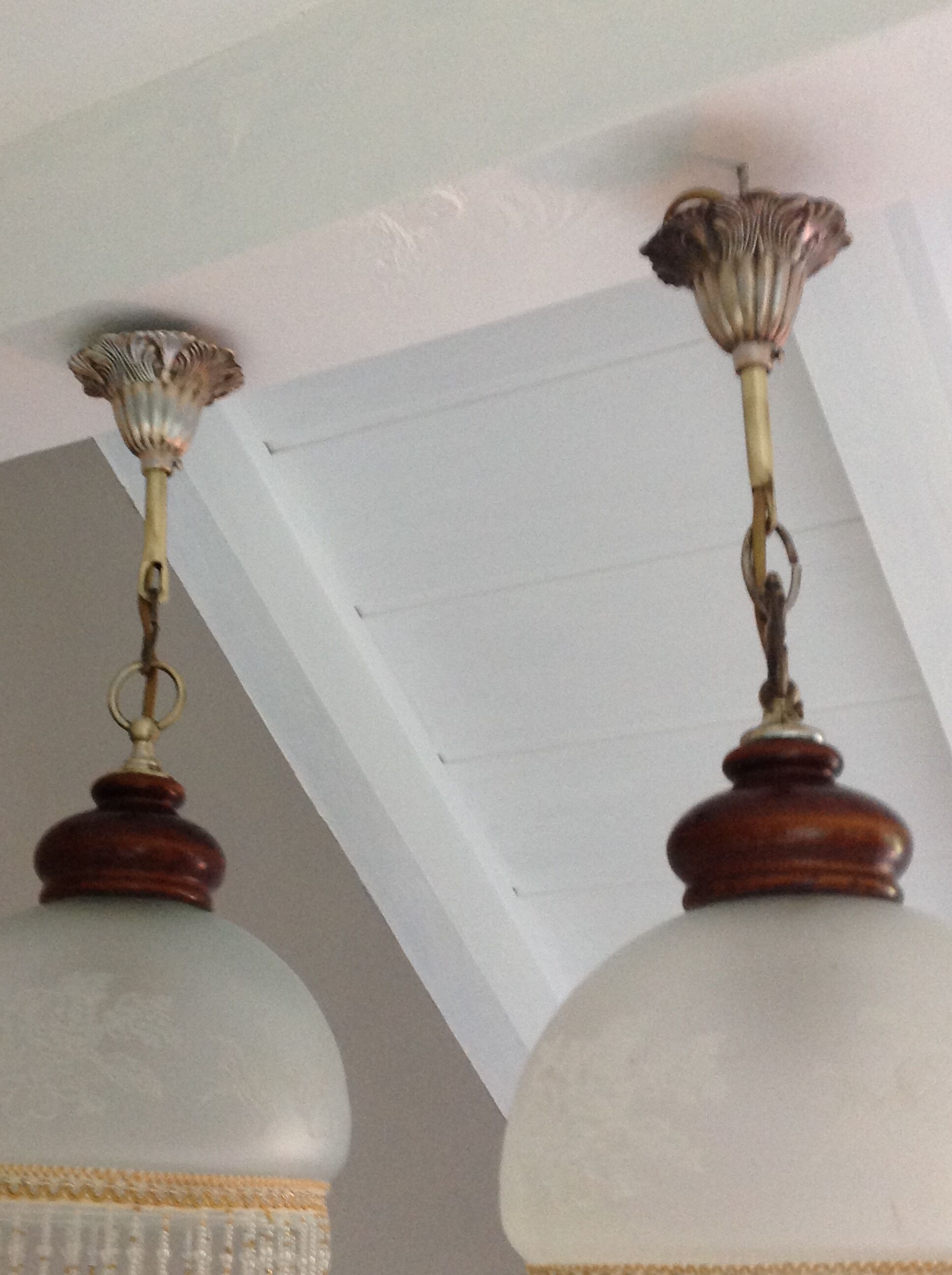Pair of art deco style frosted glass globes