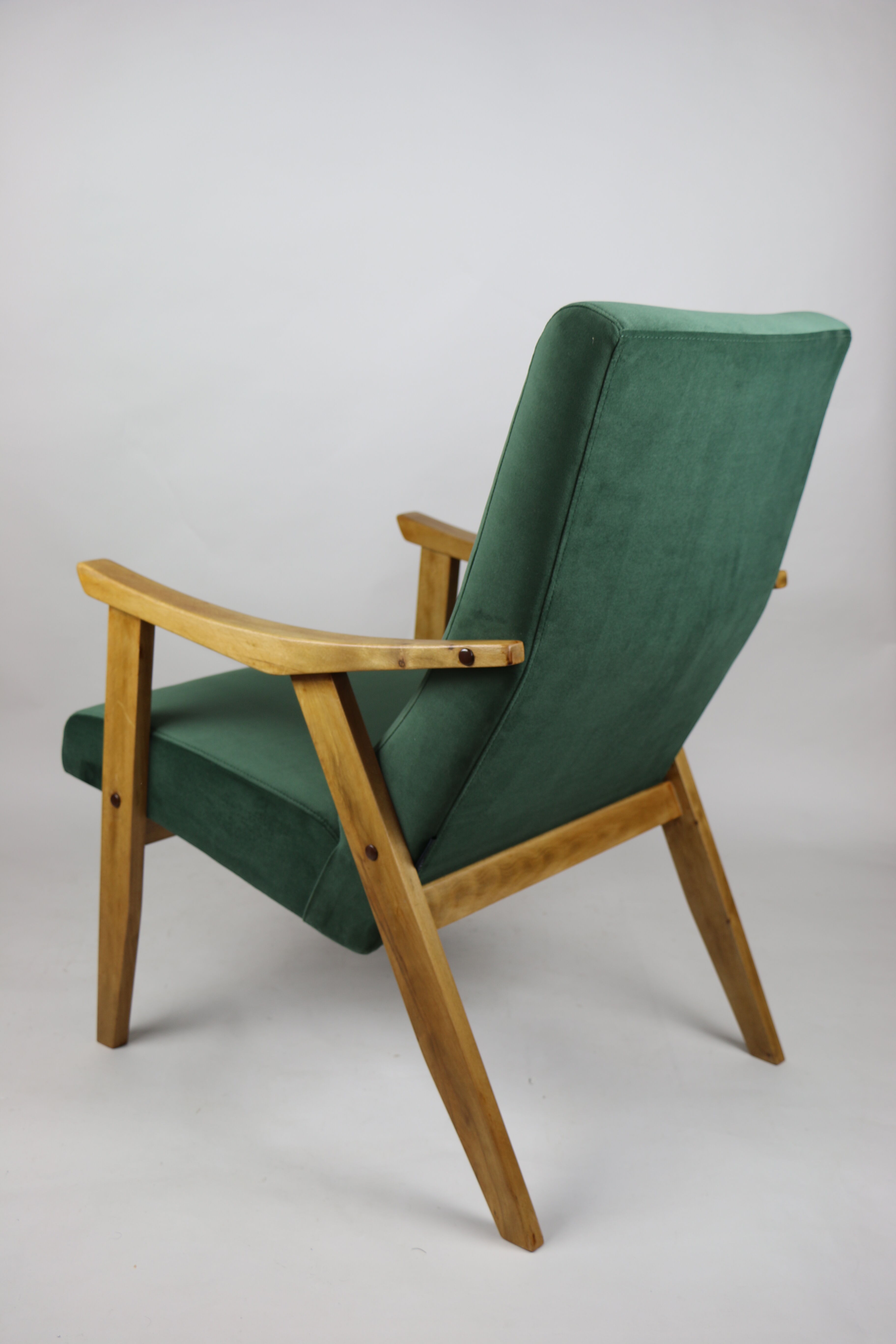 Vintage Velvet Green Armchair  1970s