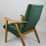 Vintage Velvet Green Armchair  1970s