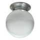 Old globe in opaline vintage wall or ceiling light diameter 20 cm and aluminum base LAMP-7174