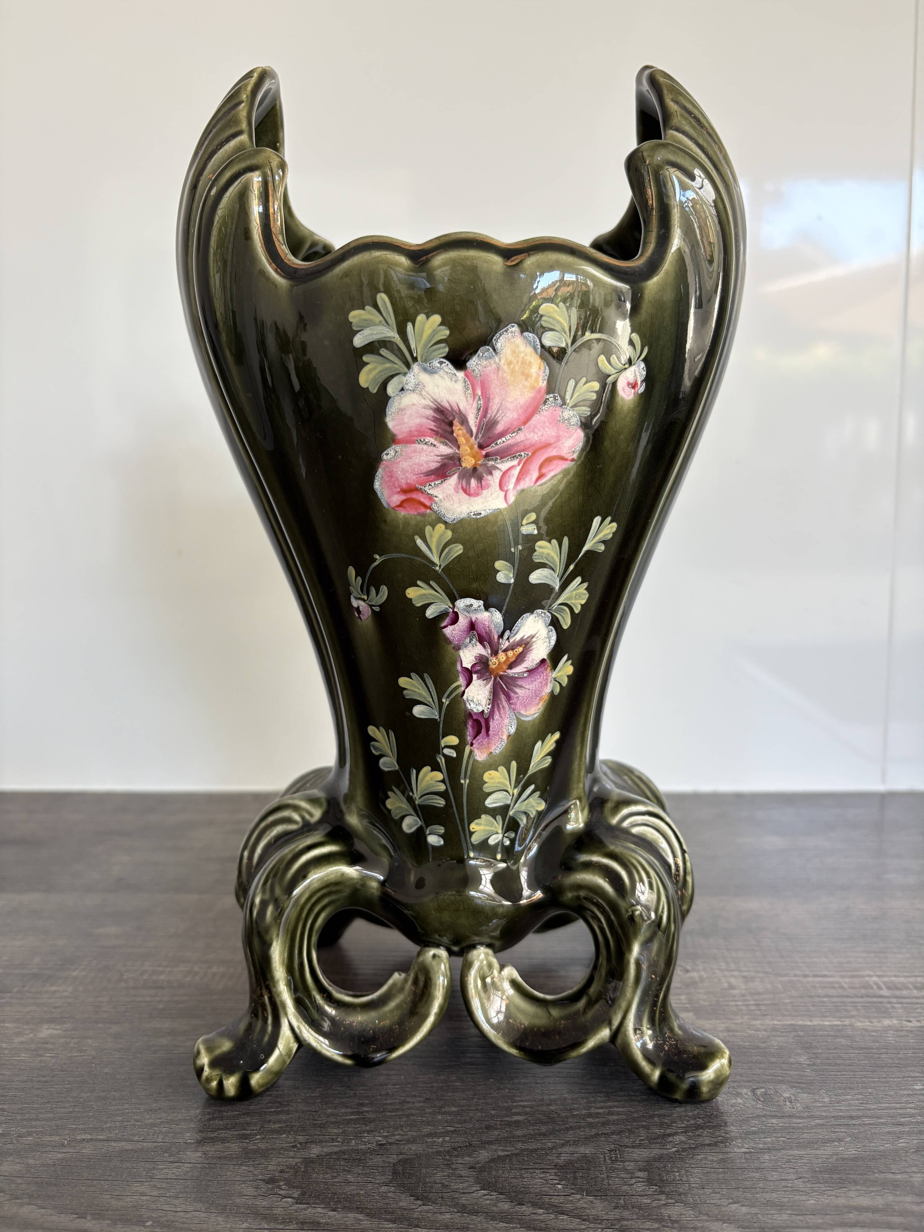 Antique glazed ceramic vase