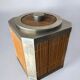 Hollywood Regency rattan ice bucket with tongs, Italy, 1970s