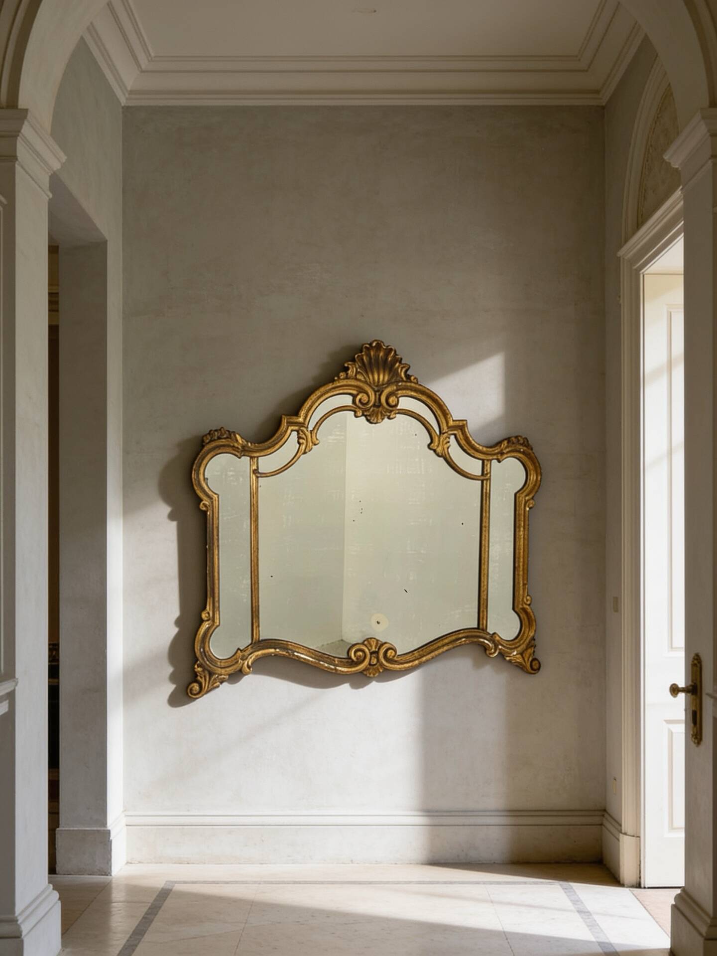 Un miroir mural vénitien spectaculaire, du milieu du 19e siècle.