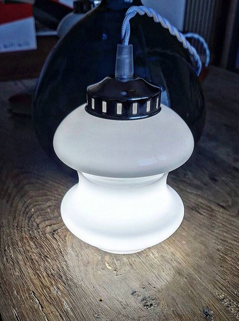 White vintage portable lamp