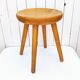 Large vintage folk art curved seat stool