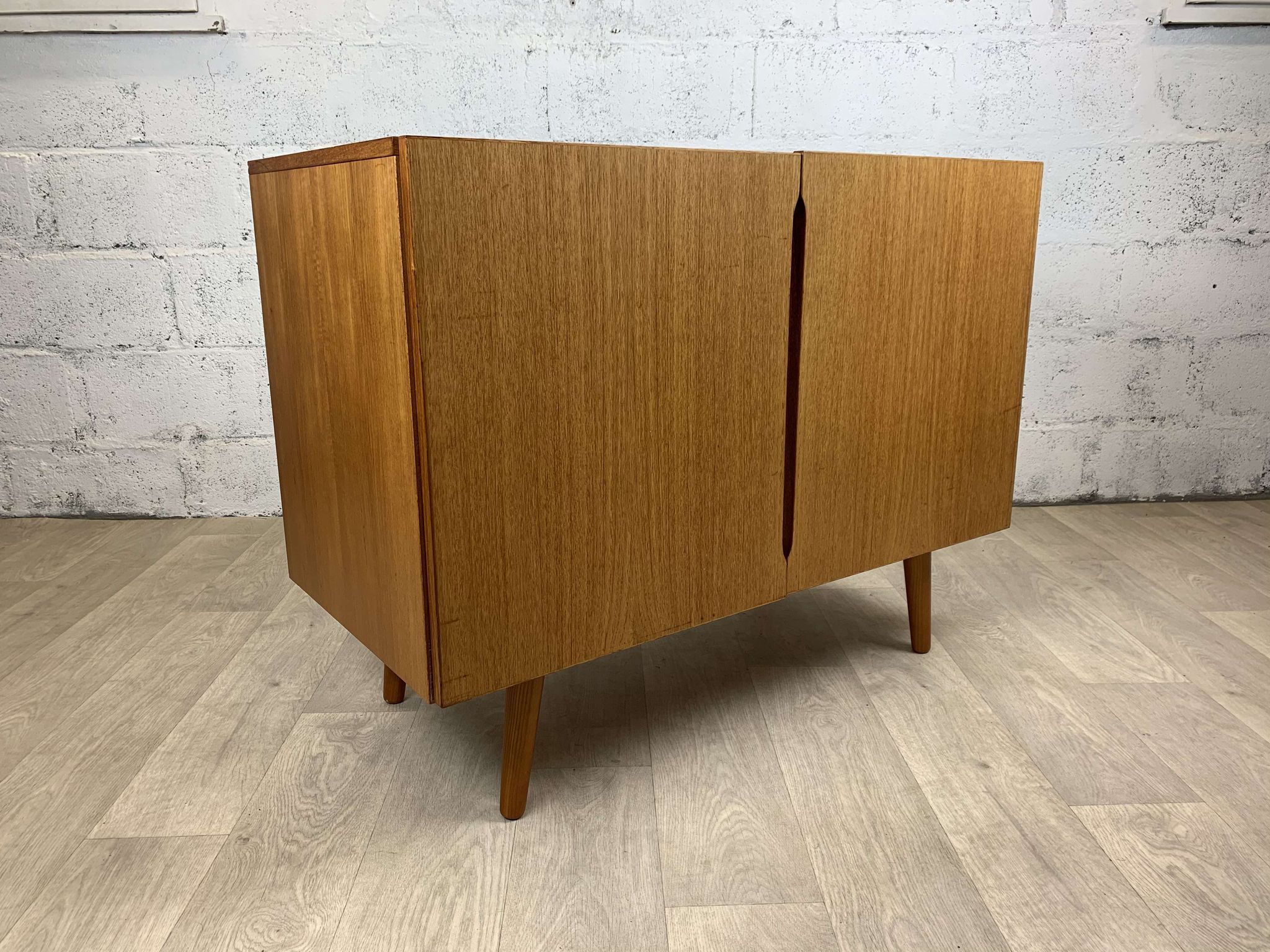 Vintage Scandinavian teak buffet with full doors, 60s