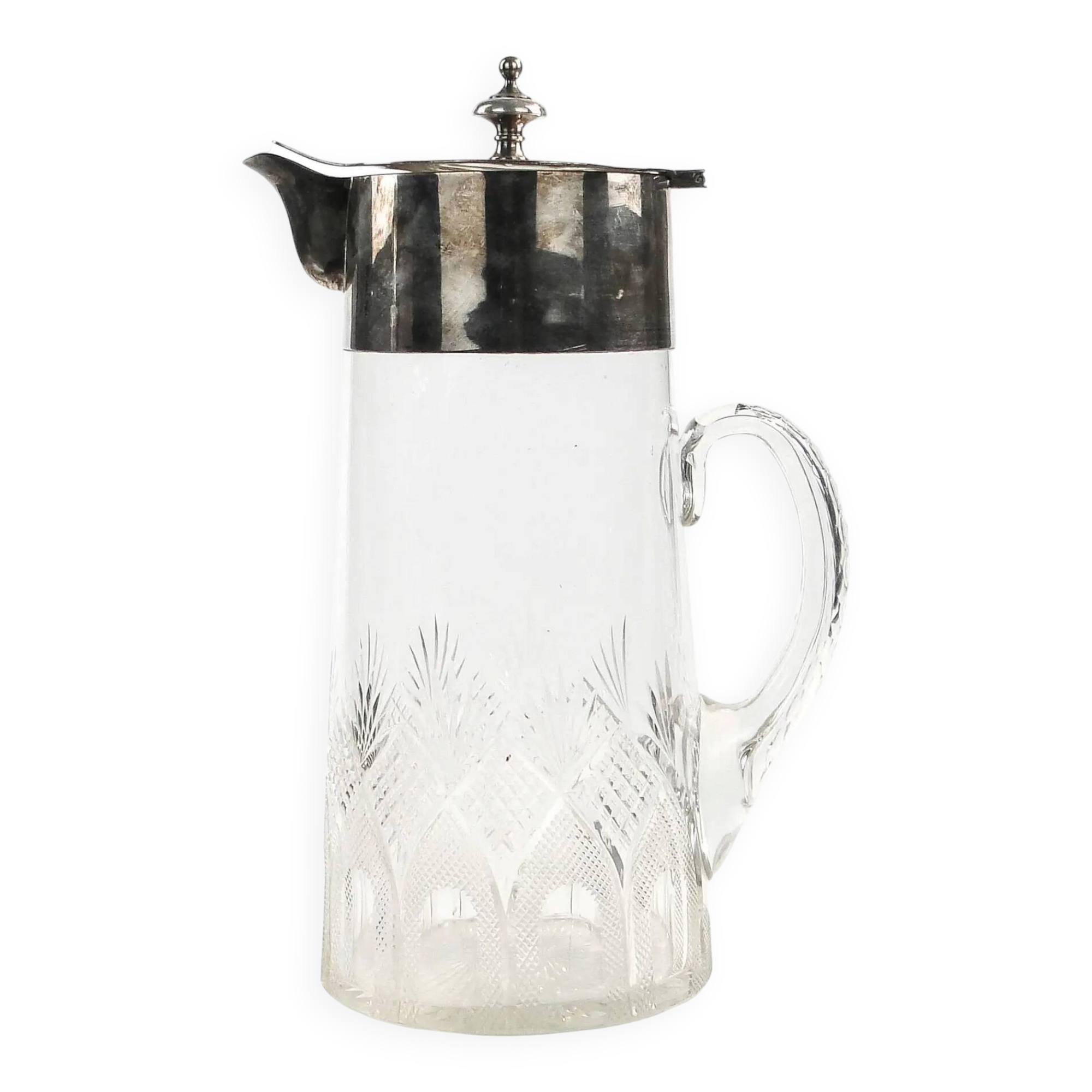 Art Deco wine jug, transparent glass, Germany, 1920s