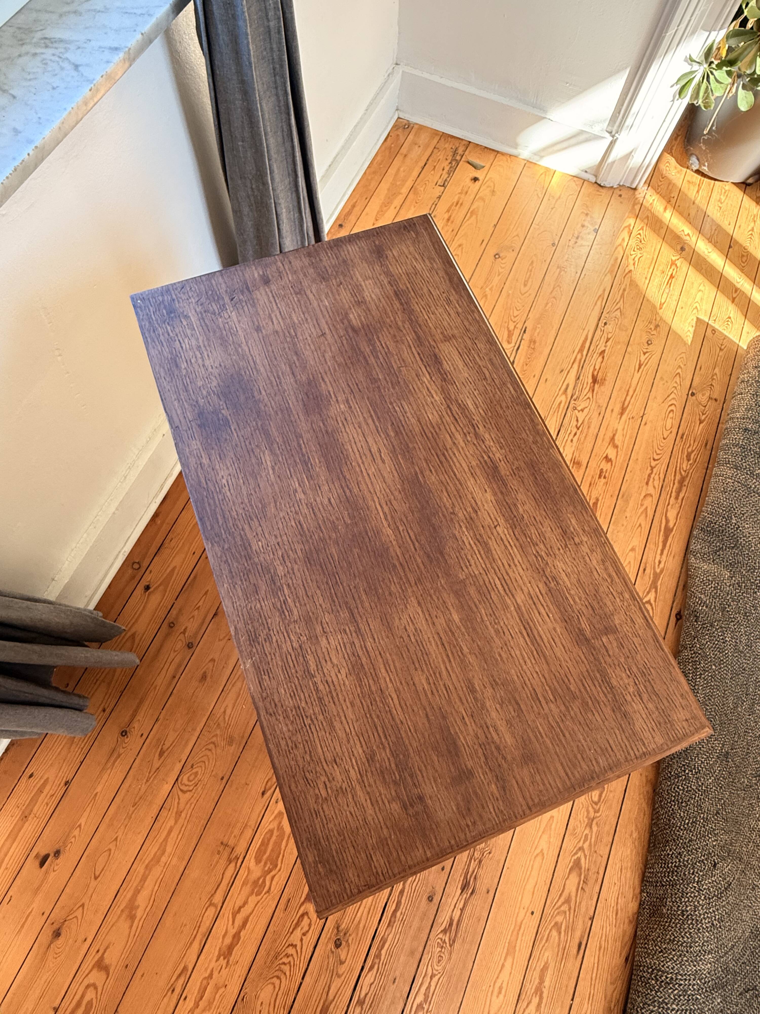 Vintage wooden side table with 3 drawers - 1960s