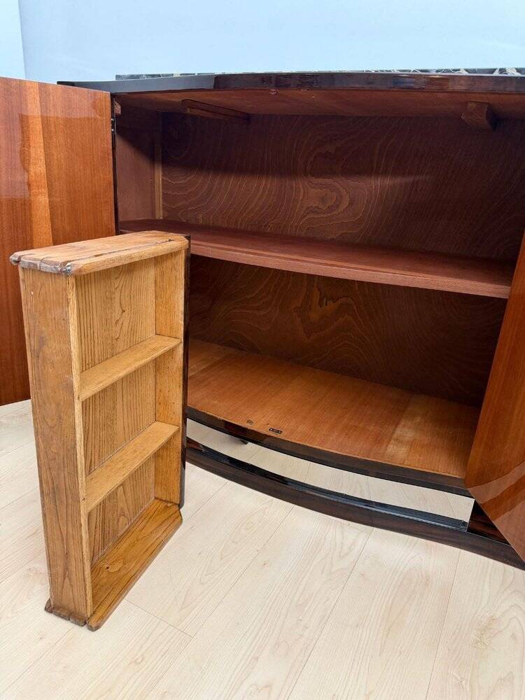 Art Deco Sideboard in Macassar, Marble & Chrome, France, 1930