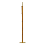 Mid-century floor lamp in brass and oak by Falkenbergs Belysning, Sweden, 1960s.