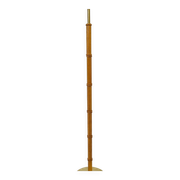 Mid-century floor lamp in brass and oak by Falkenbergs Belysning, Sweden, 1960s.