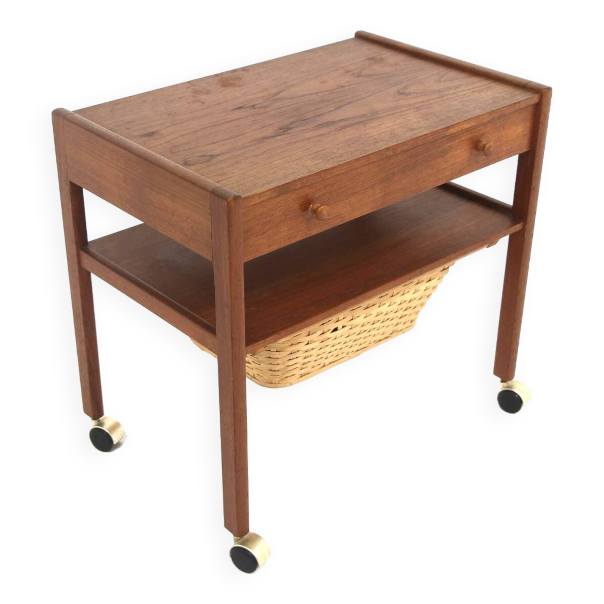 Scandinavian teak and rattan worker, Sweden, 1960s