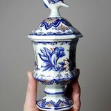 Small pot on foot with lid Vieux Rhodes, Boch Belgium, vintage