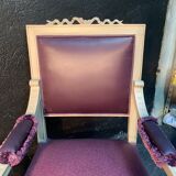 Pair of grey Louis XVI-style armchairs with inverted tapestry.