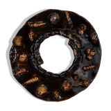 Mirror with shells in glazed stoneware