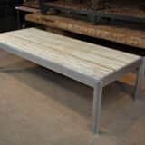 Aluminum and marble coffee table from the 1970s