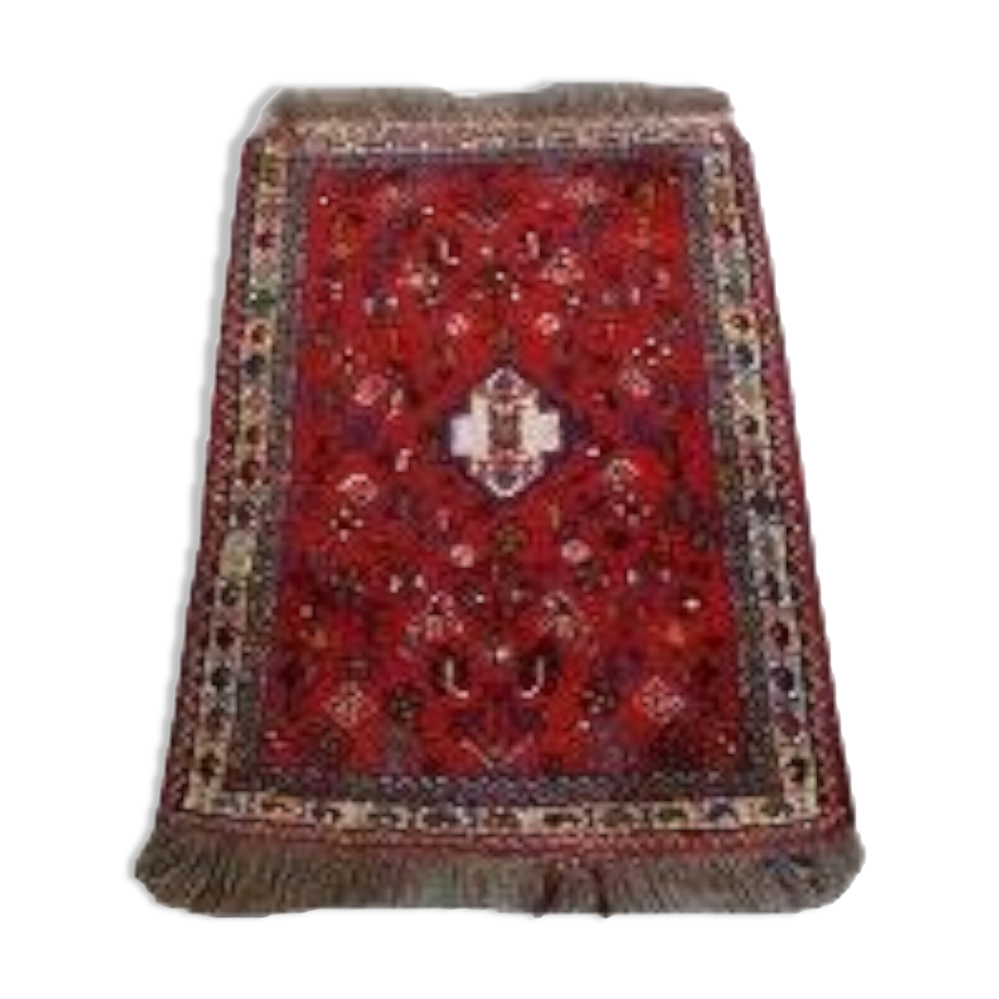 Good quality old oriental rug 100x73cm in red color