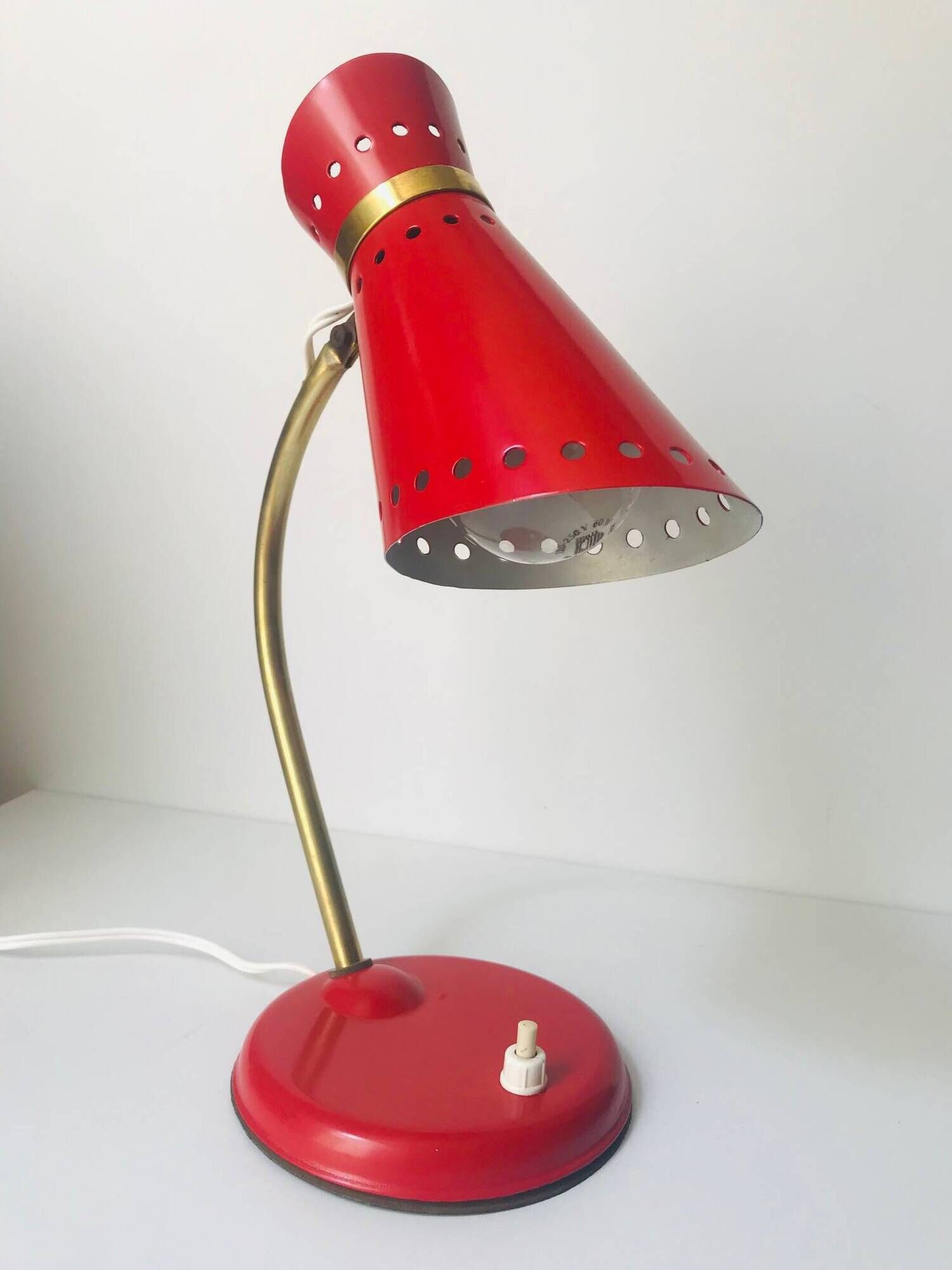 Lampe de Bureau Vintage • Diabolo • René Mathieu • Lunel • 1950