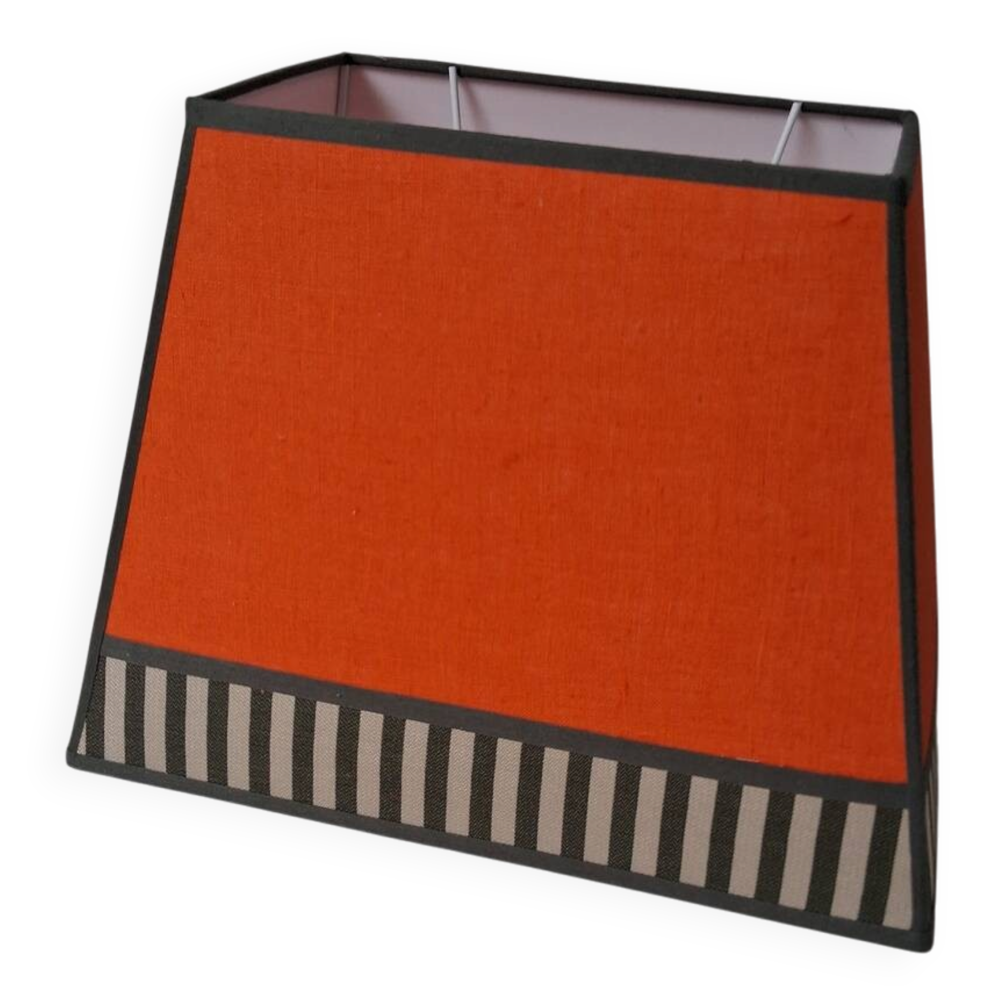 Abat-jour rectangulaire orange et kaki