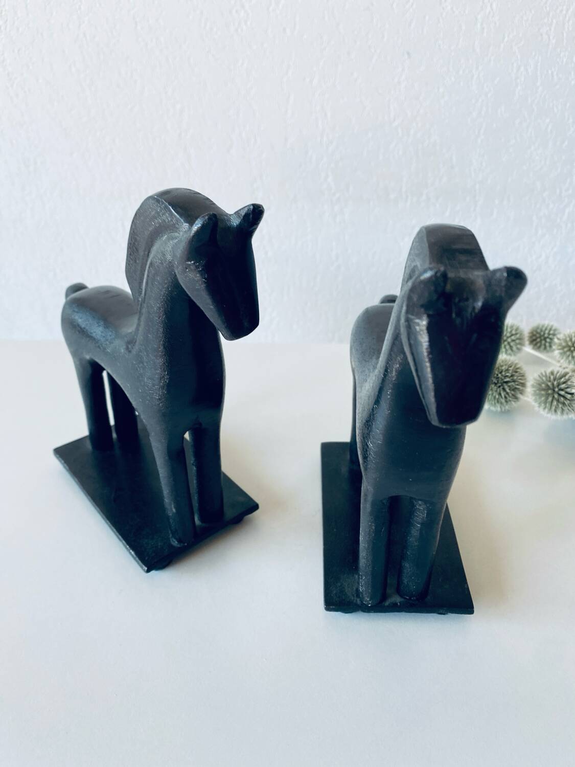 Pair of iron horse bookends