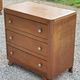 Commode vintage en chêne pieds compas 3 tiroirs des années 50