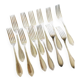 12 fourchettes de table en métal argenté