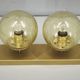 1970s Czech Space Age Double Wall Light with Amber Bubble Glass Globes