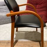 Fauteuil simili cuir noir