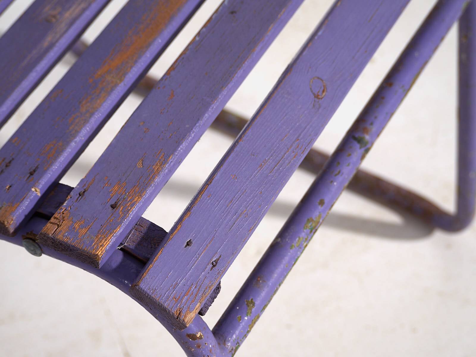 Antique purple patio chairs (c.1920). Set of 2 pieces