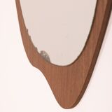 Miroir mural vintage des années 60 en bois de teck design danois