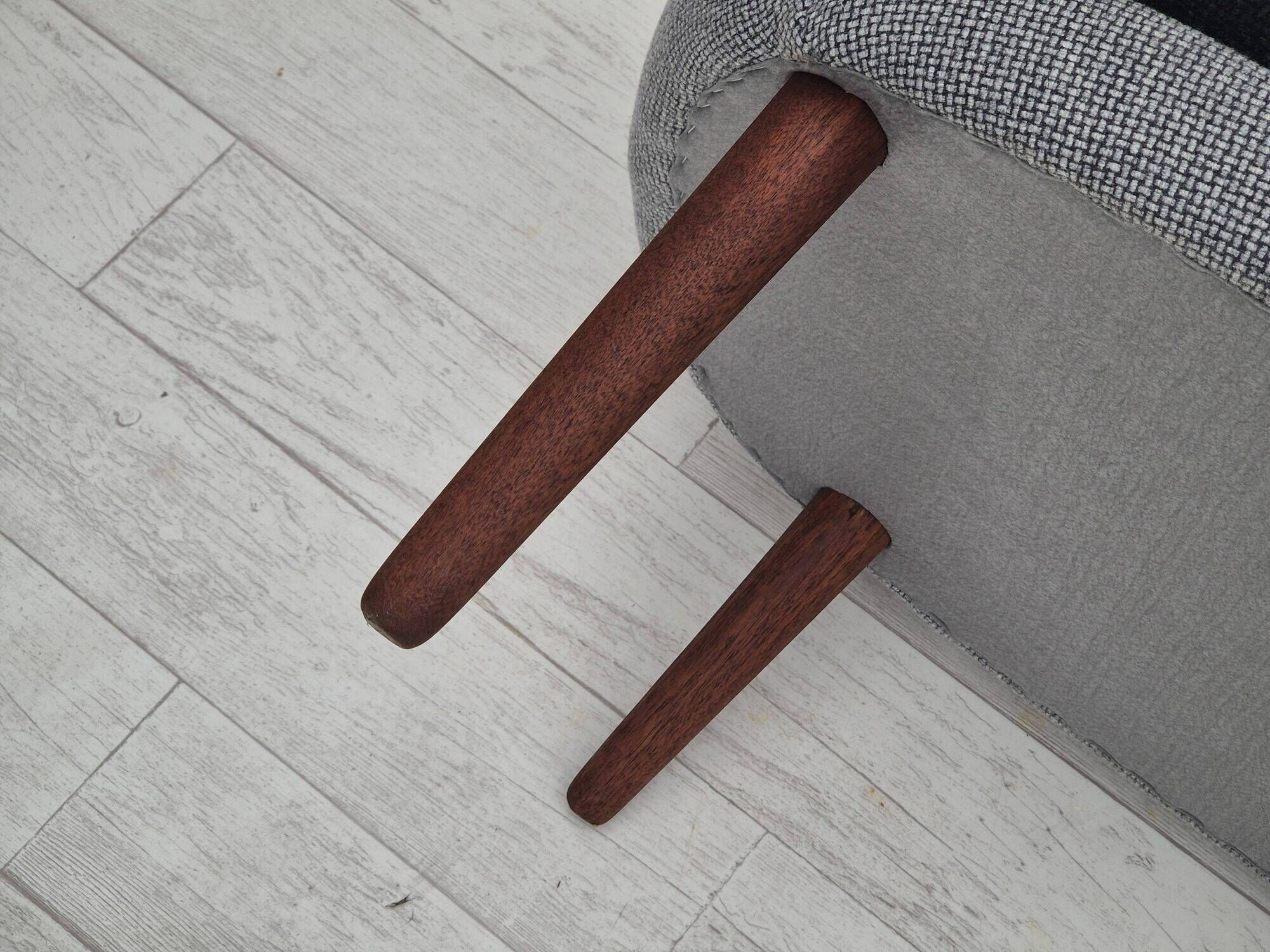 1960s, Danish sofa by Kurt Østervig model 58, completely reupholstered, furniture wool, teak wood.