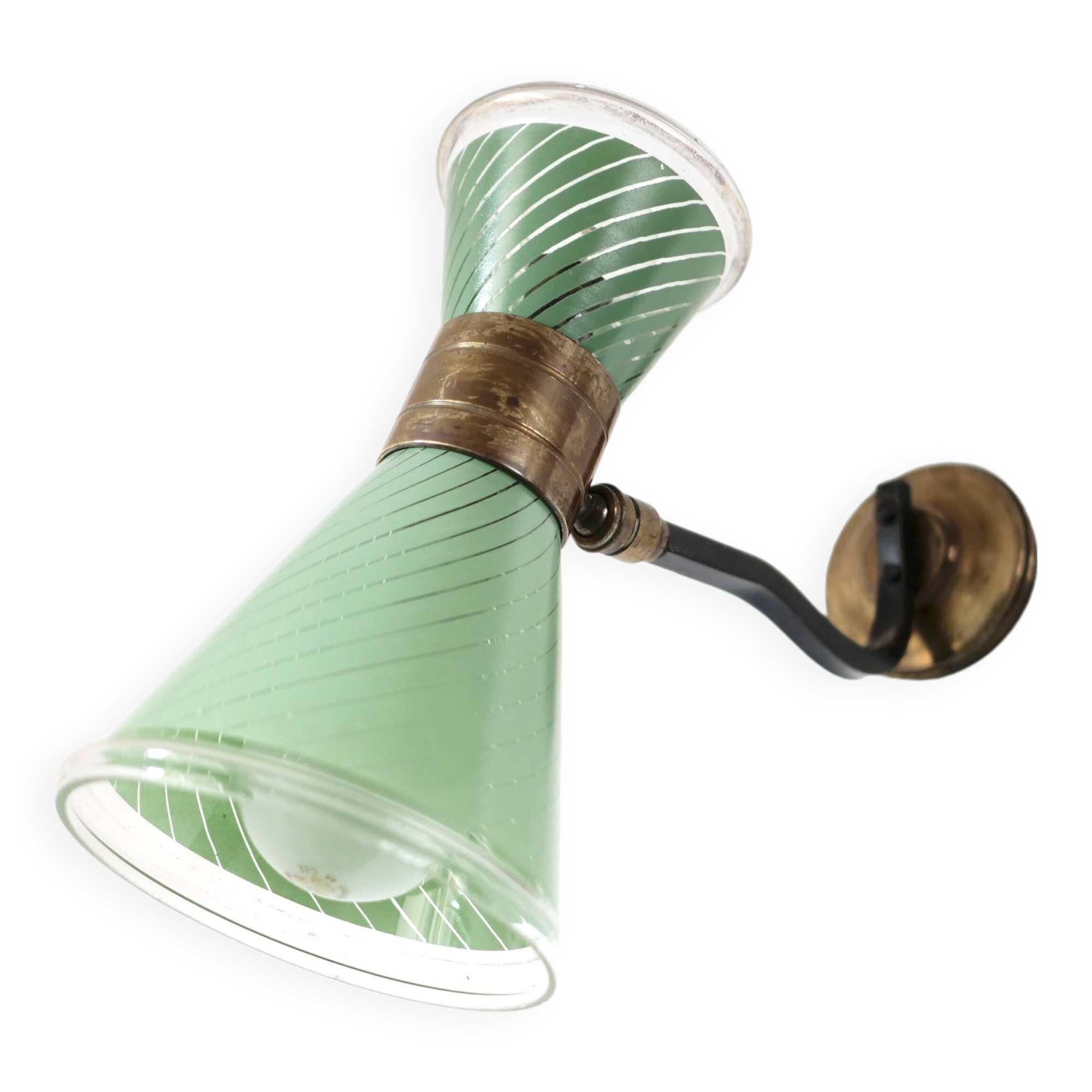 Diabolo glass wall lamp 1950