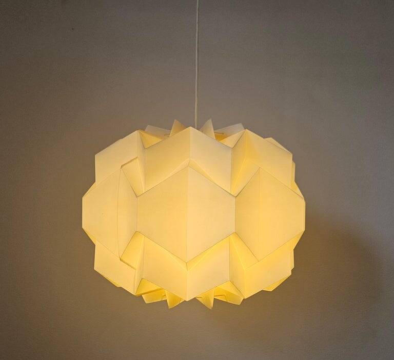 Rare large pendant from the mid-century, Le Klint style, Denmark, 1970