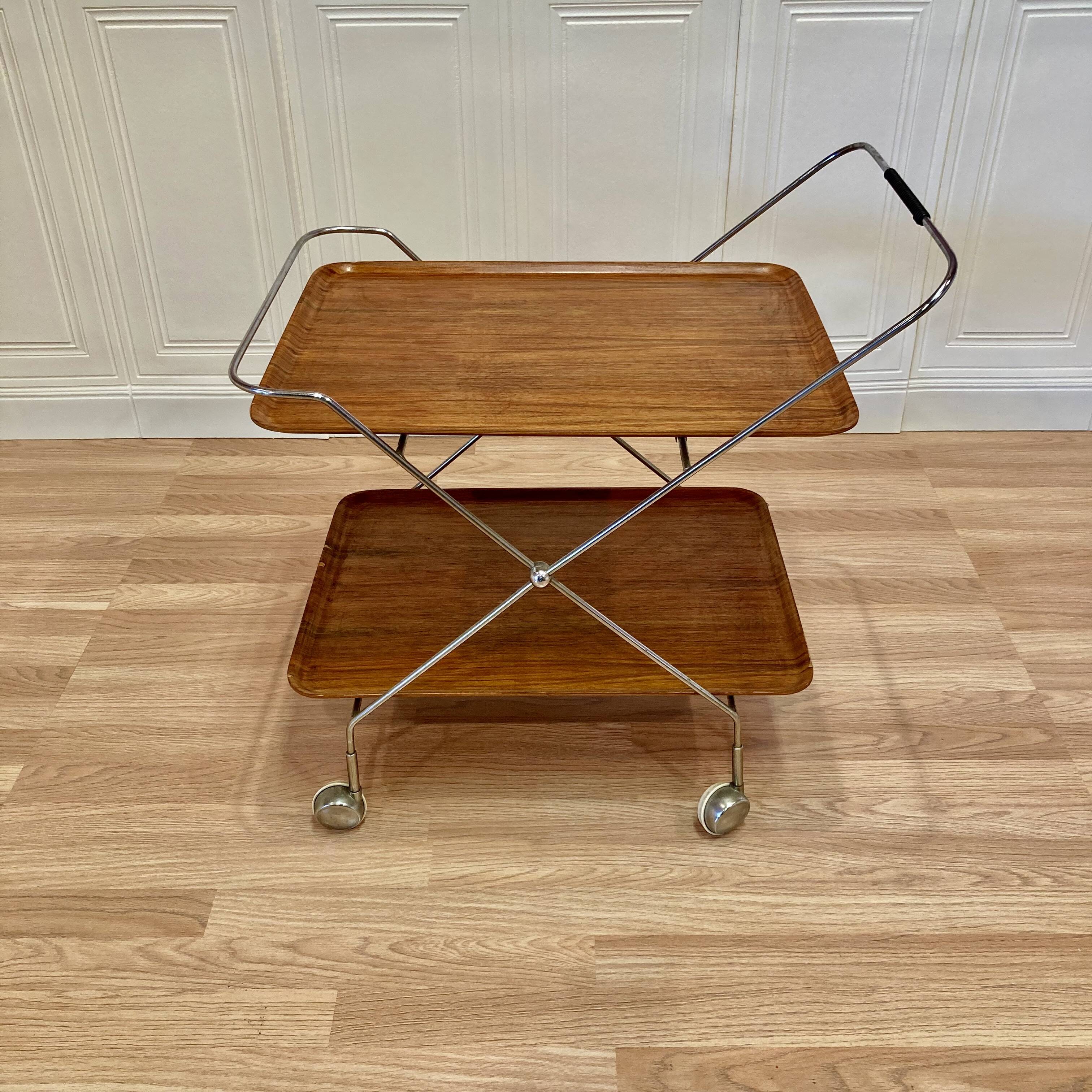MODULAR SCANDINAVIAN DESSERT TROLLEY "PAUL NAGEL" 1950.