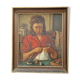 Oil painting, Woman who does sewing