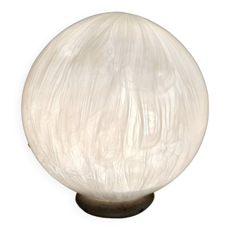 Postmodern White Murano Blown Glass Table Lamp by La Murrina with Murrines Italy