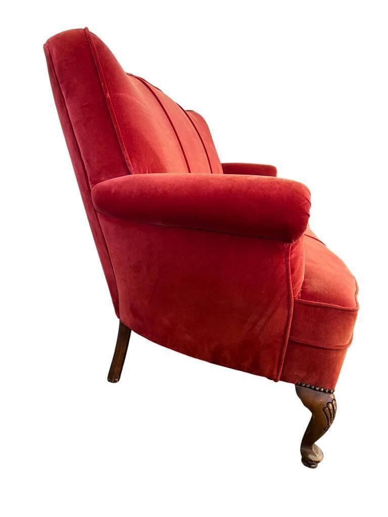 Vintage red baroque armchair / three-seater / sofa / armchair