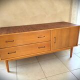 Scandinavian design sideboard in oak and mahogany
