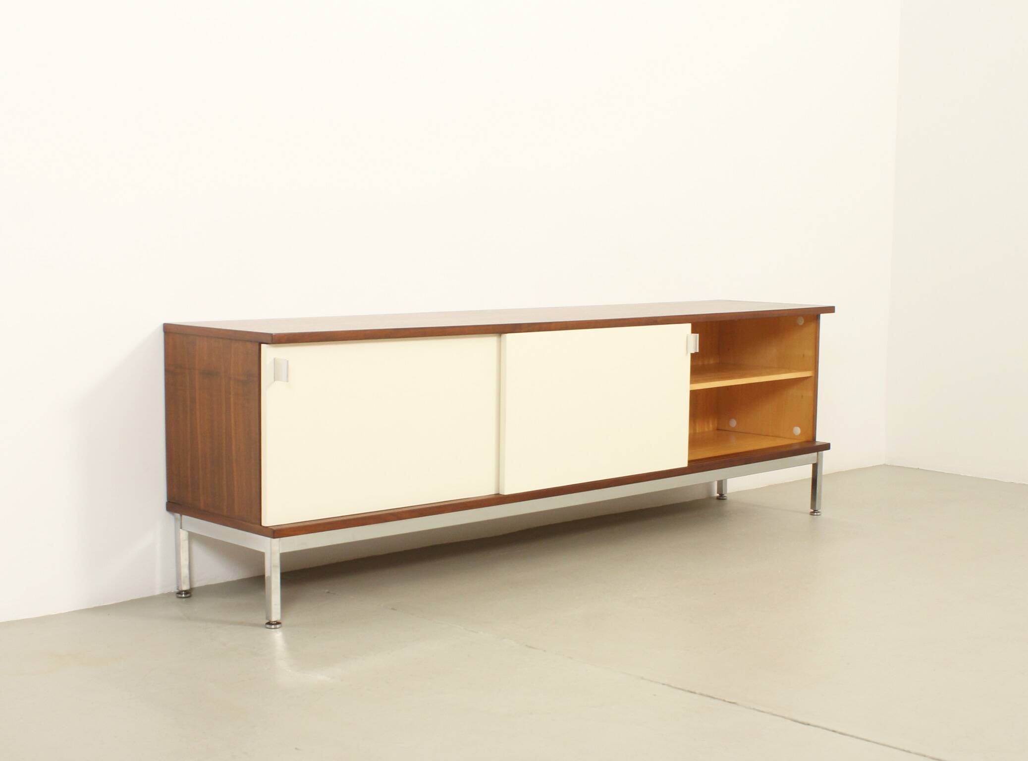 Sideboard of three sliding doors published by Airborne, France, 1960s.