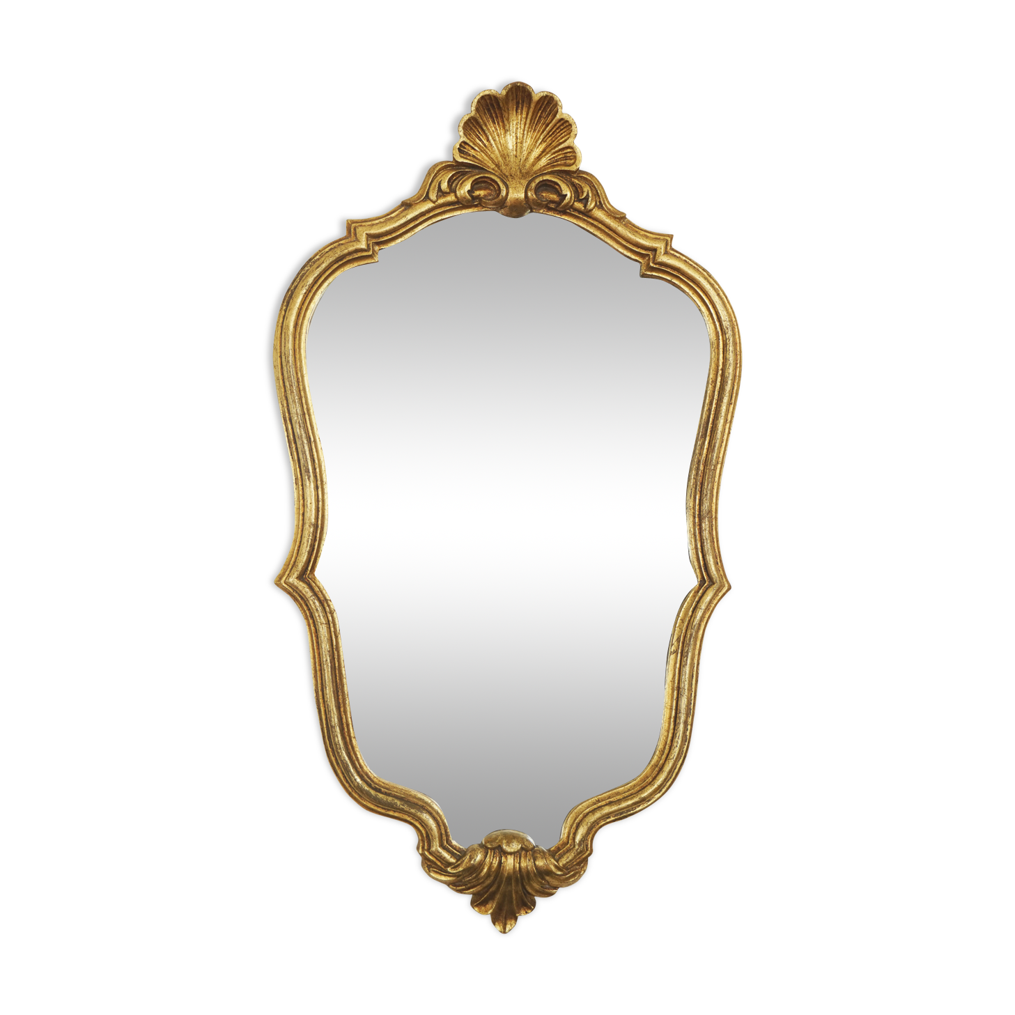 Rococo vintage gold mirror, 32x57cm