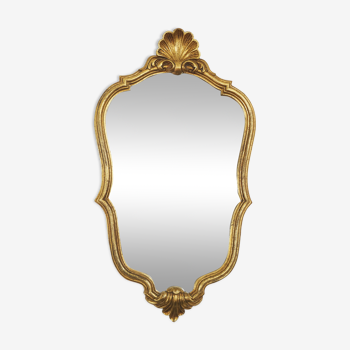 Miroir doré style rococo rocaille vintage, 32x57cm