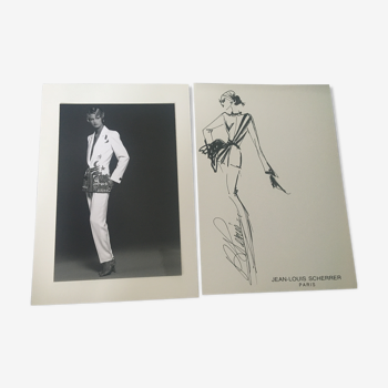 Jean-Louis Scherrer: fashion illustration - vintage press photo. 1991