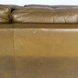 1970s brown leather sofa by Vejen Polstermøbelfabrik
