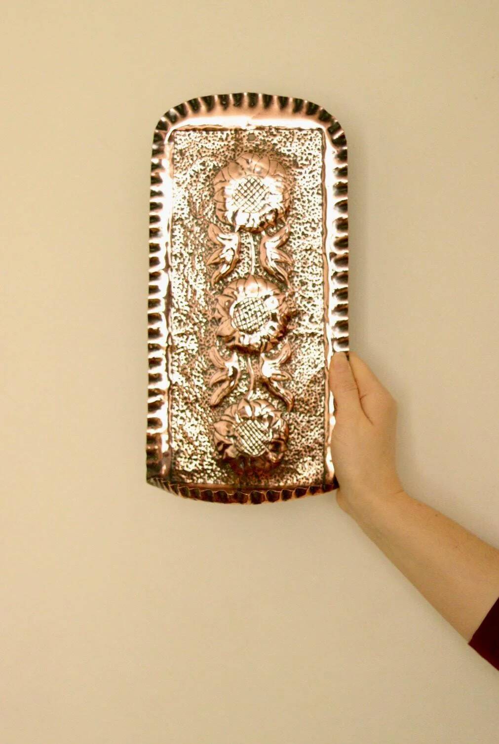 Single mid-century Swedish copper sconce