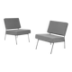 Pair of armchairs Paul Geoffroy for Airborne, grey fabric.