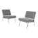 Pair of armchairs Paul Geoffroy for Airborne, grey fabric.
