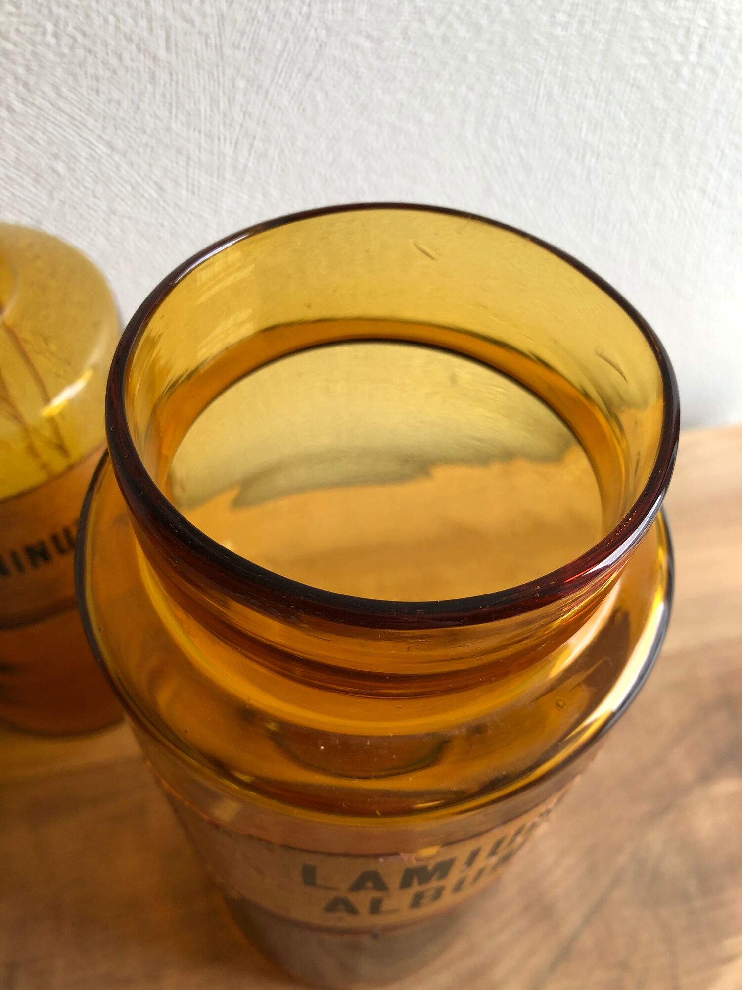 Jar "Lamium Album" brown glass
